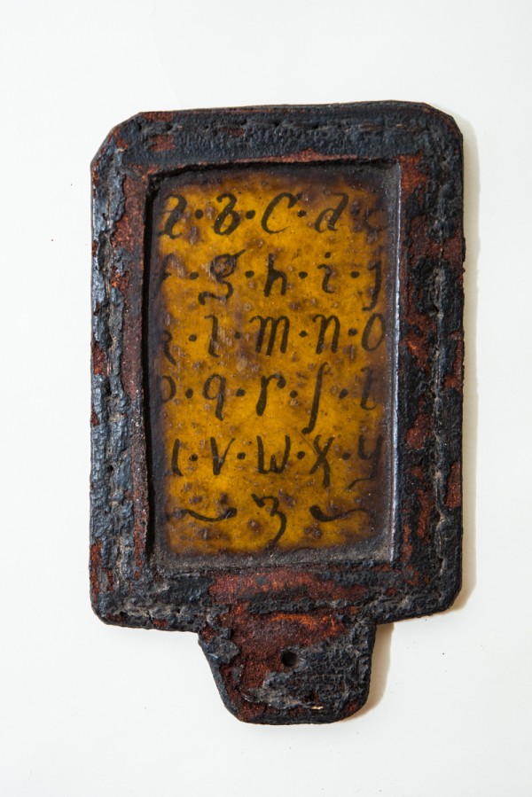Leather hornbook from late 17th or early 18th century