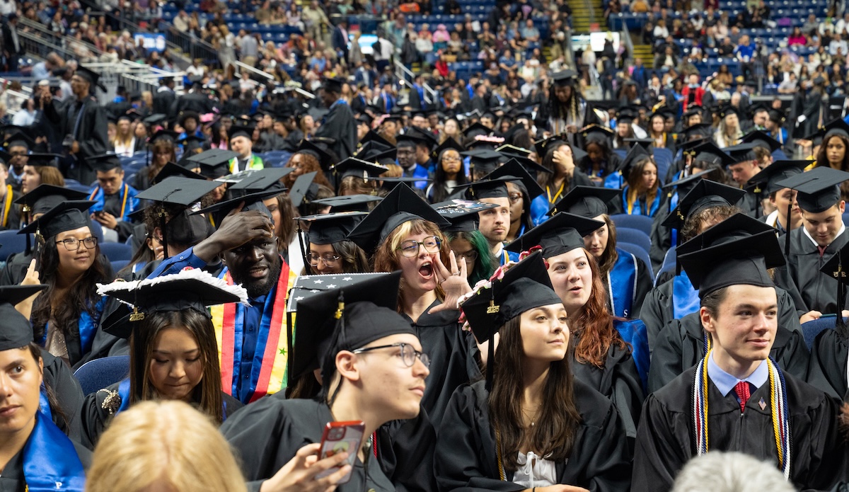 Commencement students seated