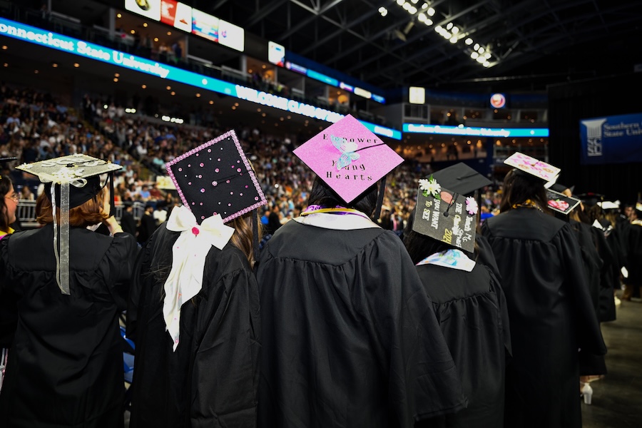 Students lining up for the procession