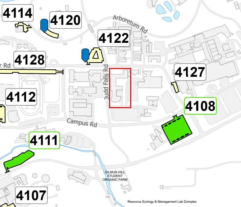 Map of Morrison Hall and parking
